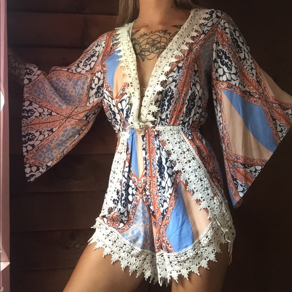 LF Romper Cover Up Bodysuit Lace